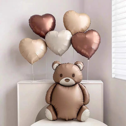 Set ballonger nalle och hjärtan